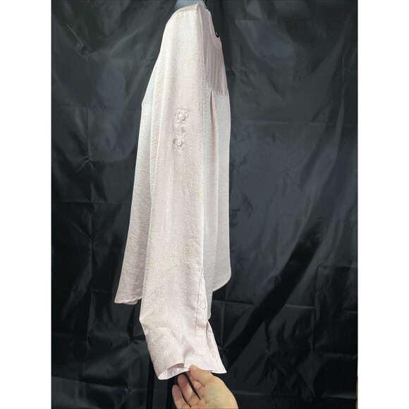 Express Crushed Satin Pink And Gold V-Neck Portofino Size M - Picture 6 of 12